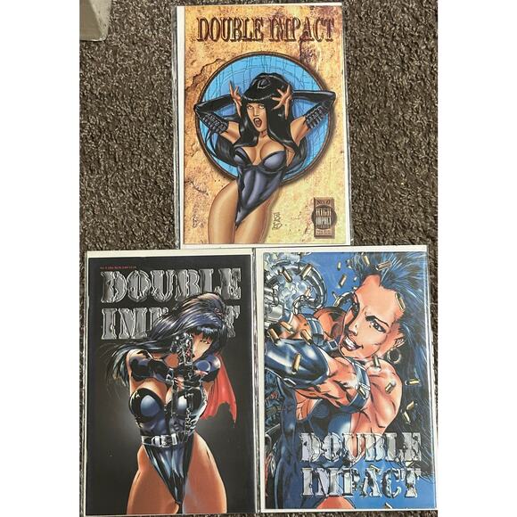Double Impact #0, 3, 4 (1995 High Impact Entertainment) Lot of 3 - Picture 1 of 4